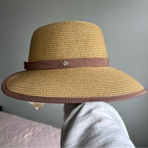 Cappelli Tan and Brown Sun Hat with Wide Brim
